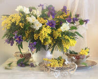 Без бренда «Натюрморт из мимоз и колокольчиков» в Нижневартовске