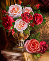 Без бренда «Букет роз в изящной вазе (20шт)» в Нижневартовске