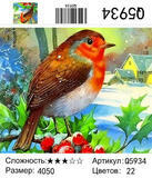 Картина по номерам 40x50 Птичка на фоне зимнего пейзажа