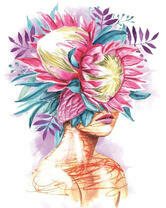 Без бренда «Портрет девушка с оригинальными цветами на голове» в Нижневартовске