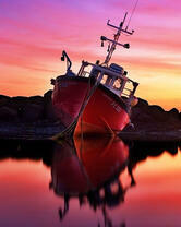 Баркас на берегу