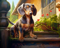 Такса ждет хозяина