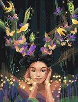 Без бренда «Темноглазая девчонка с цветами и птицами в волосах» в Нижневартовске