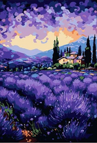 Сиренево-голубой пейзаж