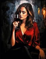 Без бренда «Девушка в красном платье с бокалом вина» в Нижневартовске